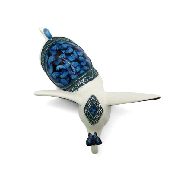 Hamilton Collection BLUE MAJESTY Elephant Figurine Butterfly and Floral Details - Picture 6 of 11
